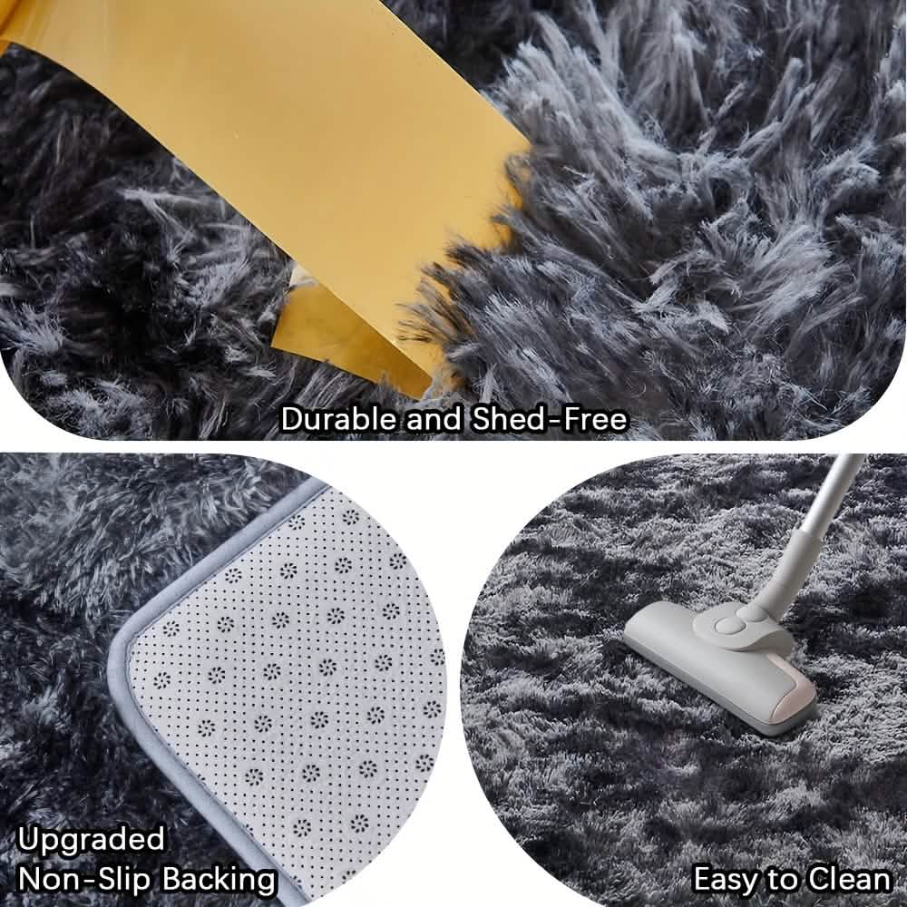 Alfombra de área peluda gris claro – Alfombra suave de felpa para interiores