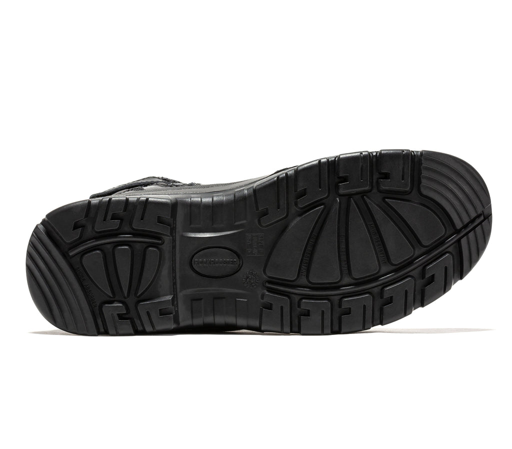 ROCKROOSTER Madison Tan Botas de trabajo de cuero con puntera de acero y cremallera lateral de 6 pulgadas AK052