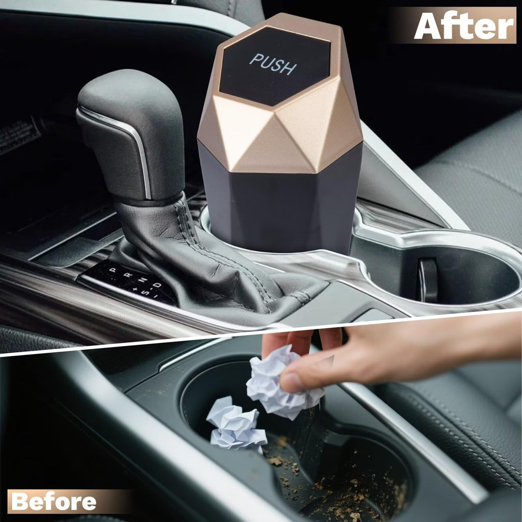 Bote de basura, 2 botes de basura para coche con tapa, accesorios de coche para mujer, interior, Ca