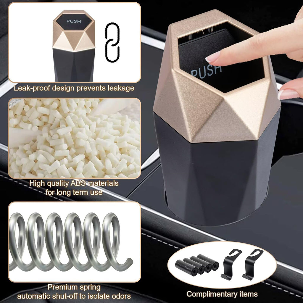 Bote de basura, 2 botes de basura para coche con tapa, accesorios de coche para mujer, interior, Ca