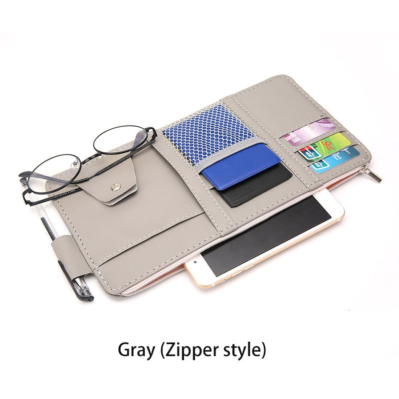 IKSNAIL Car Sun Visor Bill Pen Business Card Holder CD DVD Organizer Storage Box Sunglasses Clip Stowing Tidying Car Accessories