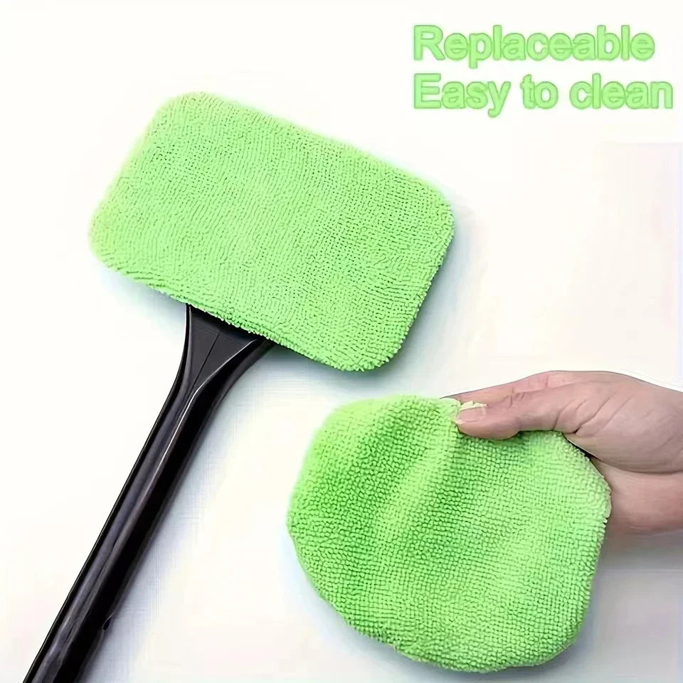 Kit de cepillo limpiaparabrisas para coche, herramienta de limpieza de parabrisas, limpiador de cristales interiores de coche con mango largo, accesorios de coche