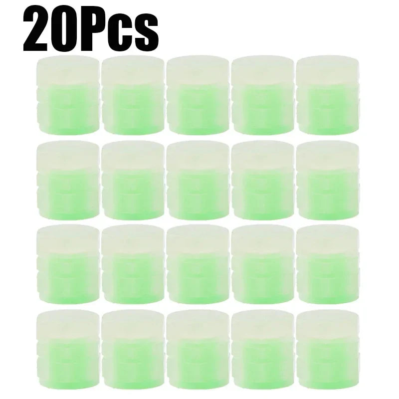 Tapones de válvula luminosos fluorescentes nocturnos para coche, moto, bici, decoración brillante, boquillas para ruedas, tapones de neumáticos, accesorios para coche