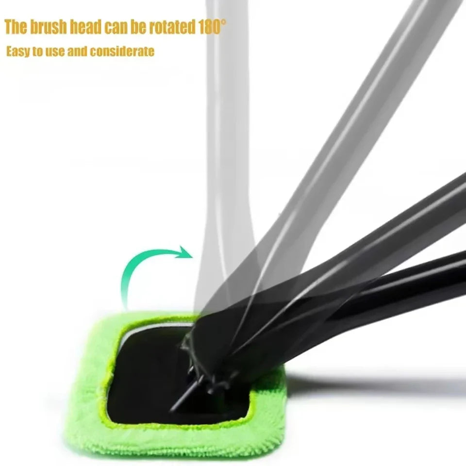 Kit de cepillo limpiaparabrisas para coche, herramienta de limpieza de parabrisas, limpiador de cristales interiores de coche con mango largo, accesorios de coche