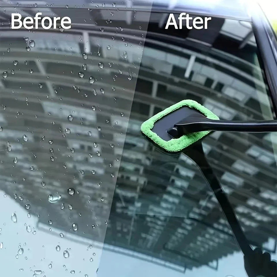 Kit de cepillo limpiaparabrisas para coche, herramienta de limpieza de parabrisas, limpiador de cristales interiores de coche con mango largo, accesorios de coche