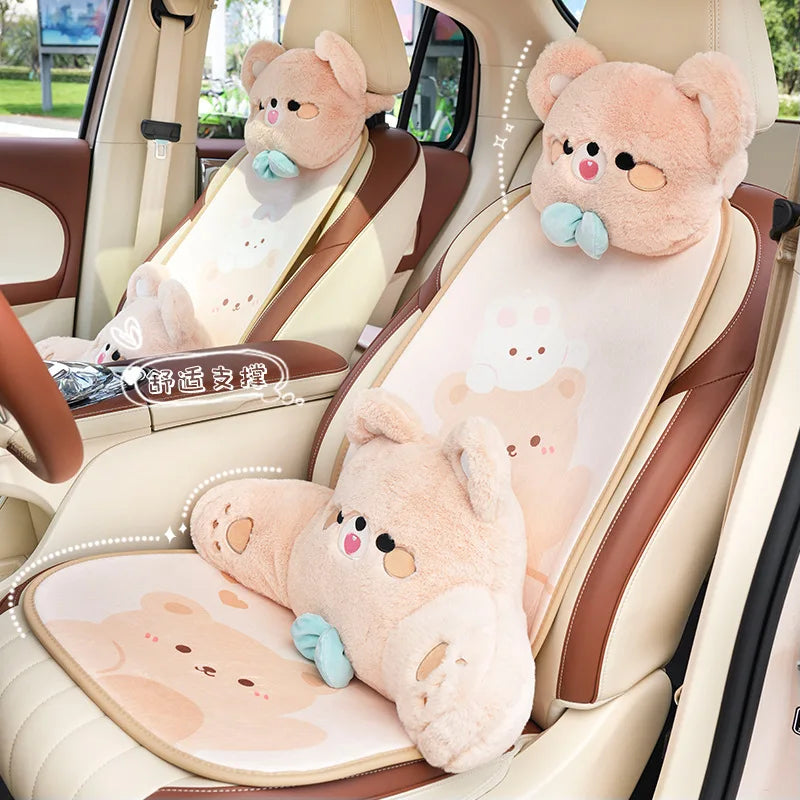 Accesorios de asiento de coche con osos de peluche
