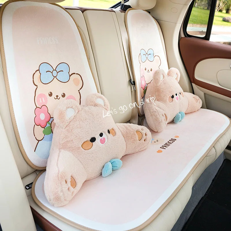 Accesorios de asiento de coche con osos de peluche