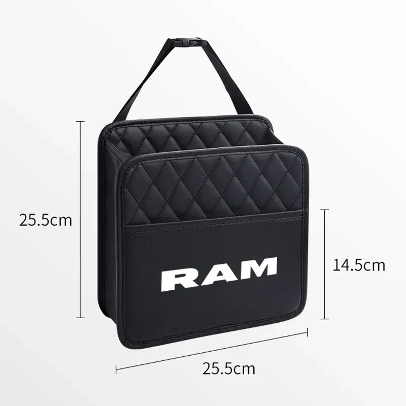Car Back Rear Organizer Seat Elastic String Universal Storage Bag Pocket Auto Organizer interior for Dodge RAM Car Accessories