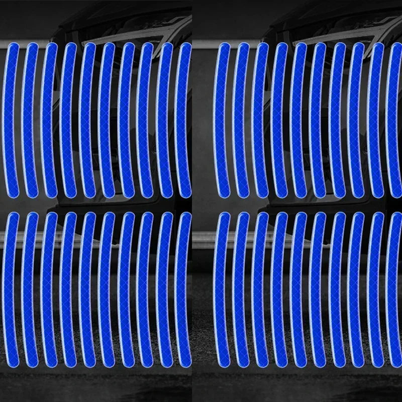 Car Wheel Hub Reflective Stripes Sticker Driving Safety Tire Decor Warning Sticker Warning Reflective Tape Car Accessories