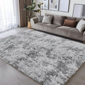 Alfombra de área peluda gris claro – Alfombra suave de felpa para interiores