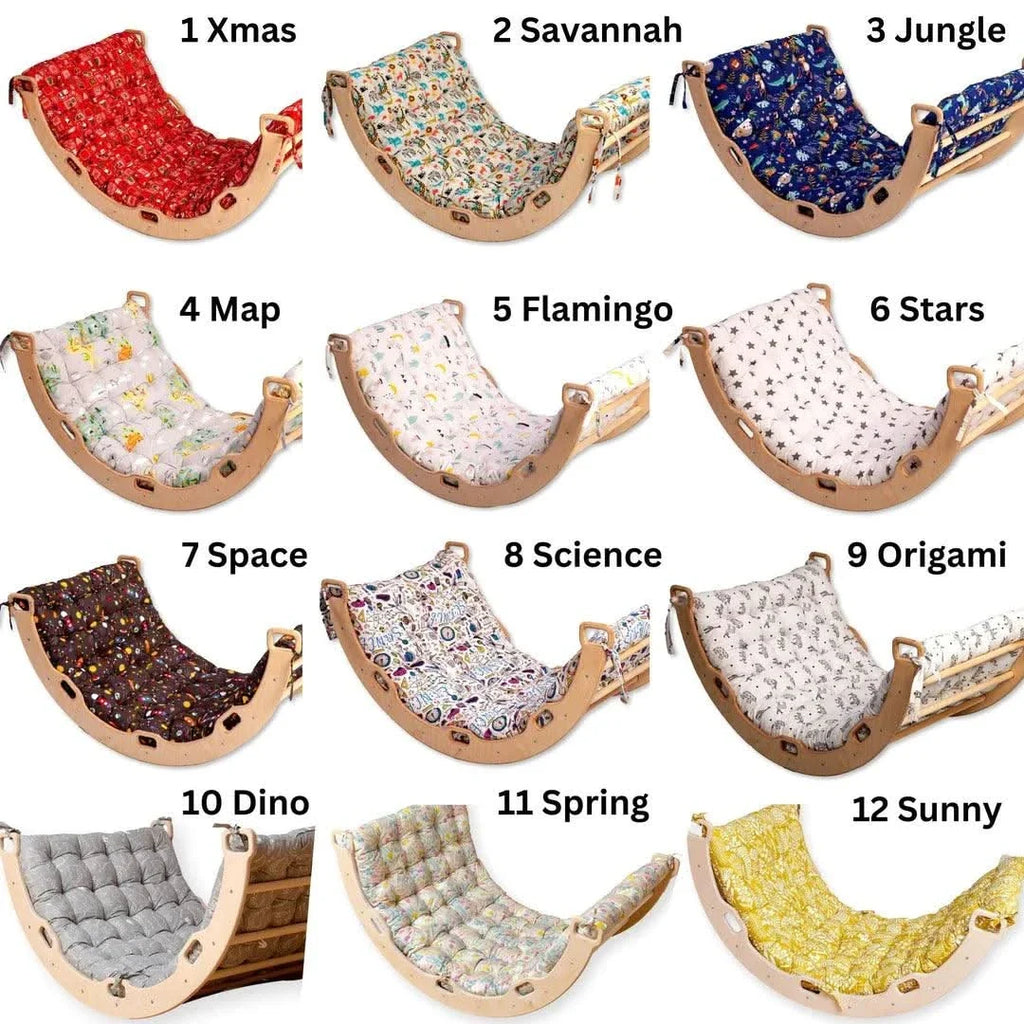 Climbing Arch / Rocker with 2 Ramps and Pillow / 4 Pieces Set