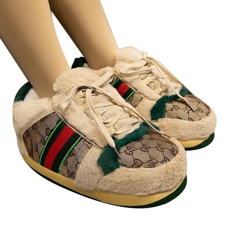 Pantuflas tipo zapatilla deportivas estilo Gucci, unisex para adultos y niños