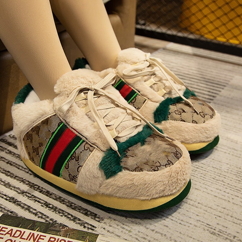 Pantuflas tipo zapatilla deportivas estilo Gucci, unisex para adultos y niños