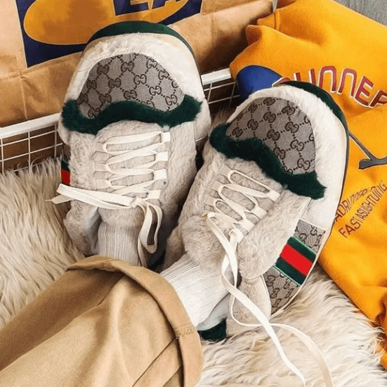 Pantuflas tipo zapatilla deportivas estilo Gucci, unisex para adultos y niños