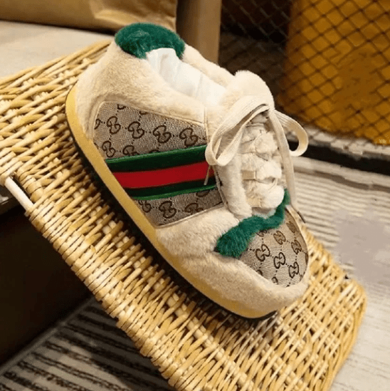 Pantuflas tipo zapatilla deportivas estilo Gucci, unisex para adultos y niños