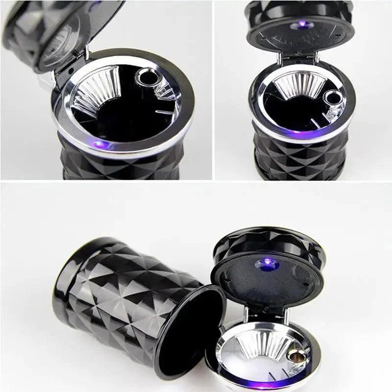 Cenicero de coche LED Universal con luz, soporte para cigarrillos, accesorios para coche, ceniceros portátiles de diseño lujoso para coches