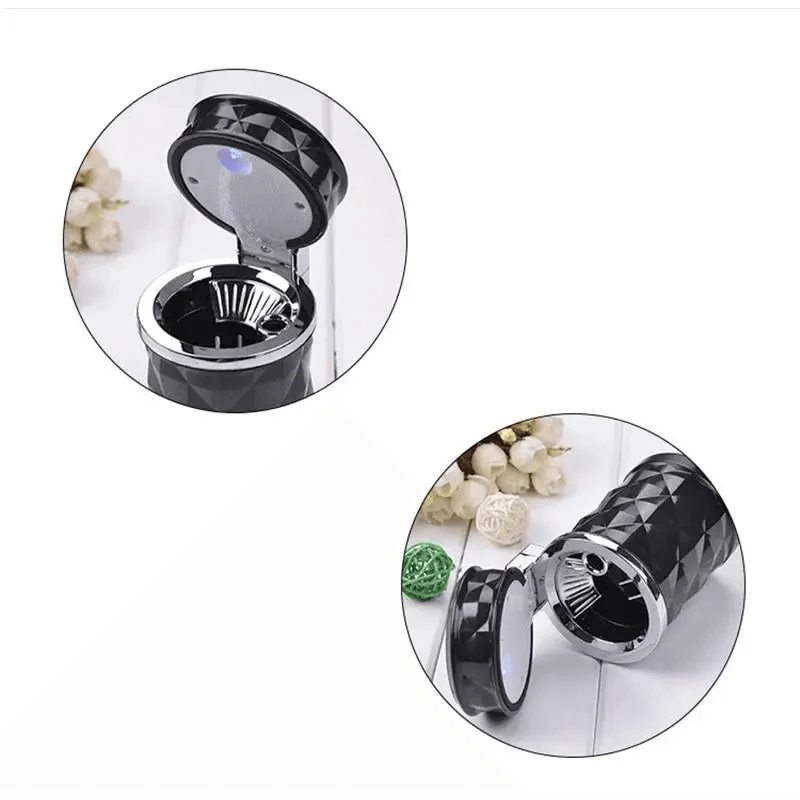 Cenicero de coche LED Universal con luz, soporte para cigarrillos, accesorios para coche, ceniceros portátiles de diseño lujoso para coches
